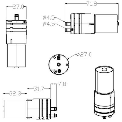 AIRJET DC Brush Diaphragm Pump for Water and Air 00BH220H