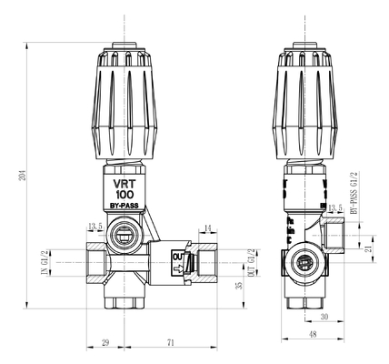 FLOWGUARD unloader valve with by-pass VRT 0-350bar 100LPM