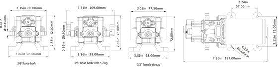 FLOWKING Electric Diaphragm Pump KFL-25/26 High Pressure 1.3GPM 100PSI for agriculture electric sprayer