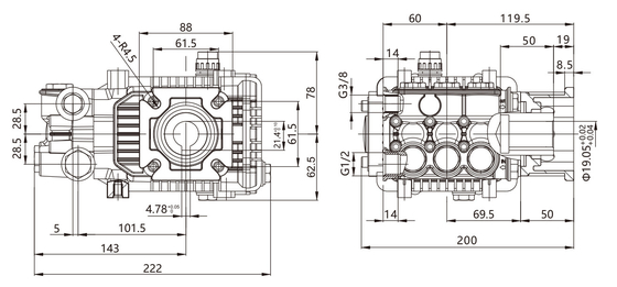 FLOWMONSTER BM-F1 Fogging misting machine plunger pump driven by gasoline engine 11-15.5LPM 150-250Bar