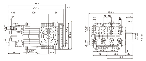 FLOWMONSTER HT-N High Pressure Hot Temperature water Pump 11-30LPM 100-160BAR/1450-2320PSI