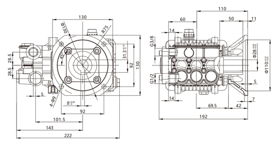 FLOWMONSTER HB-F3 High Pressure Hot Temperature water Pump 8-15LPM 70-100BAR/1450PSI