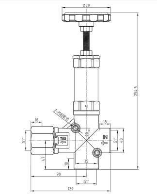 FLOWGUARD unloader valve with by-pass VK200 pressure regulator 0-170Bar 200L/min