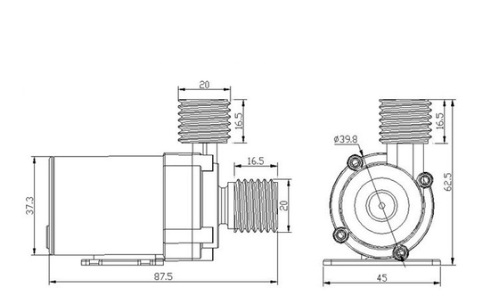 FLOWLEAP Quiet working DC pump brushless submersible water pump long life centrifugal pump KCP-800 KCP-1200