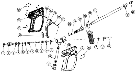 FLOWGUIDE triplex plunger pump pressure washing gun